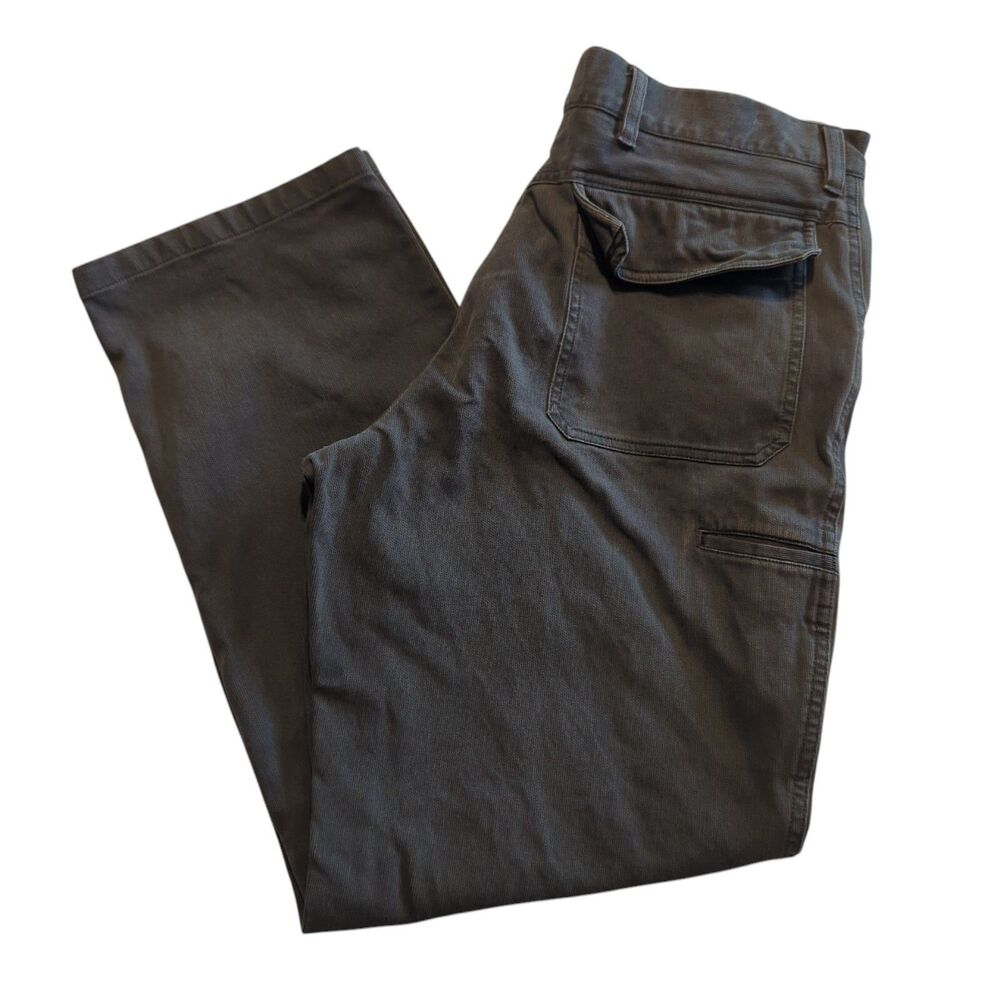 Kroon Wilbury Pants Black Cotton Flat Front Chinos Pants 36 Waist-Measures 34
